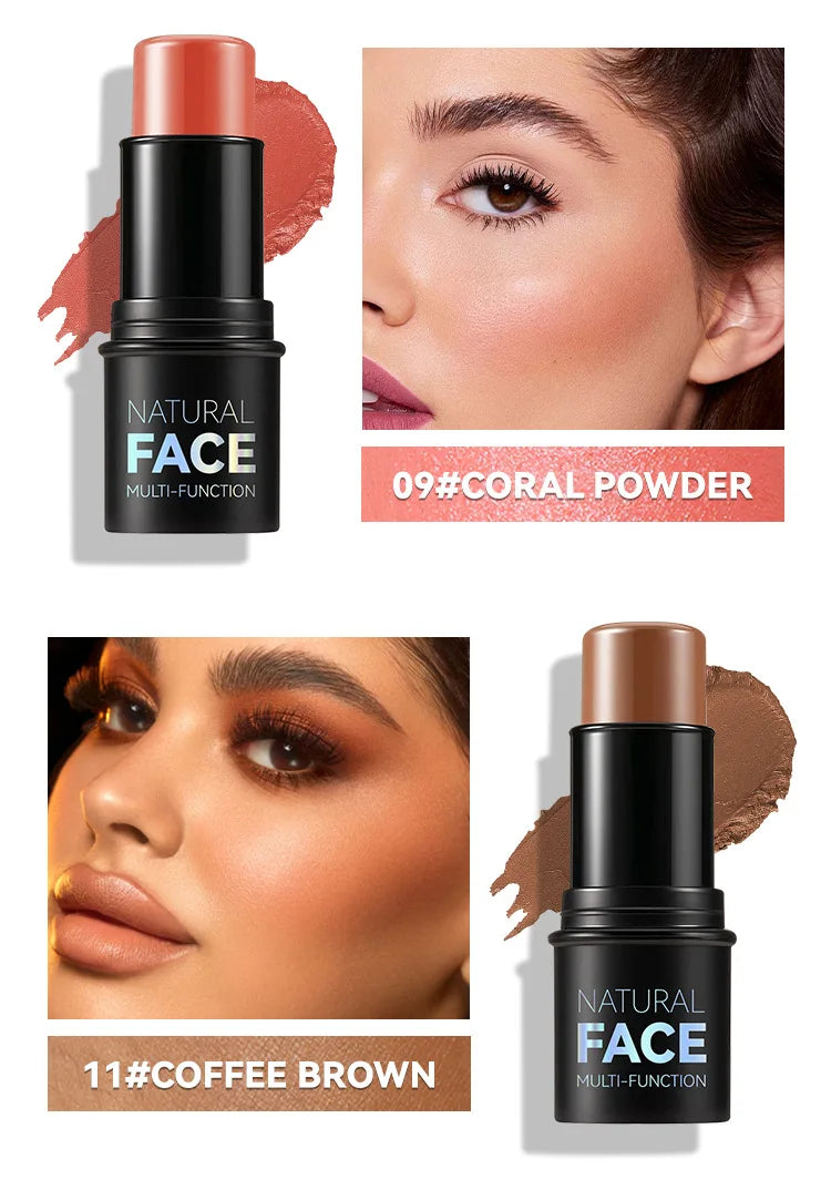 Magic Blush Stick Cheek Lip Tinted Moistured Blush Stick Silky Brighten Blush Cream Blusher Cosmetics Tubes Matte Contour