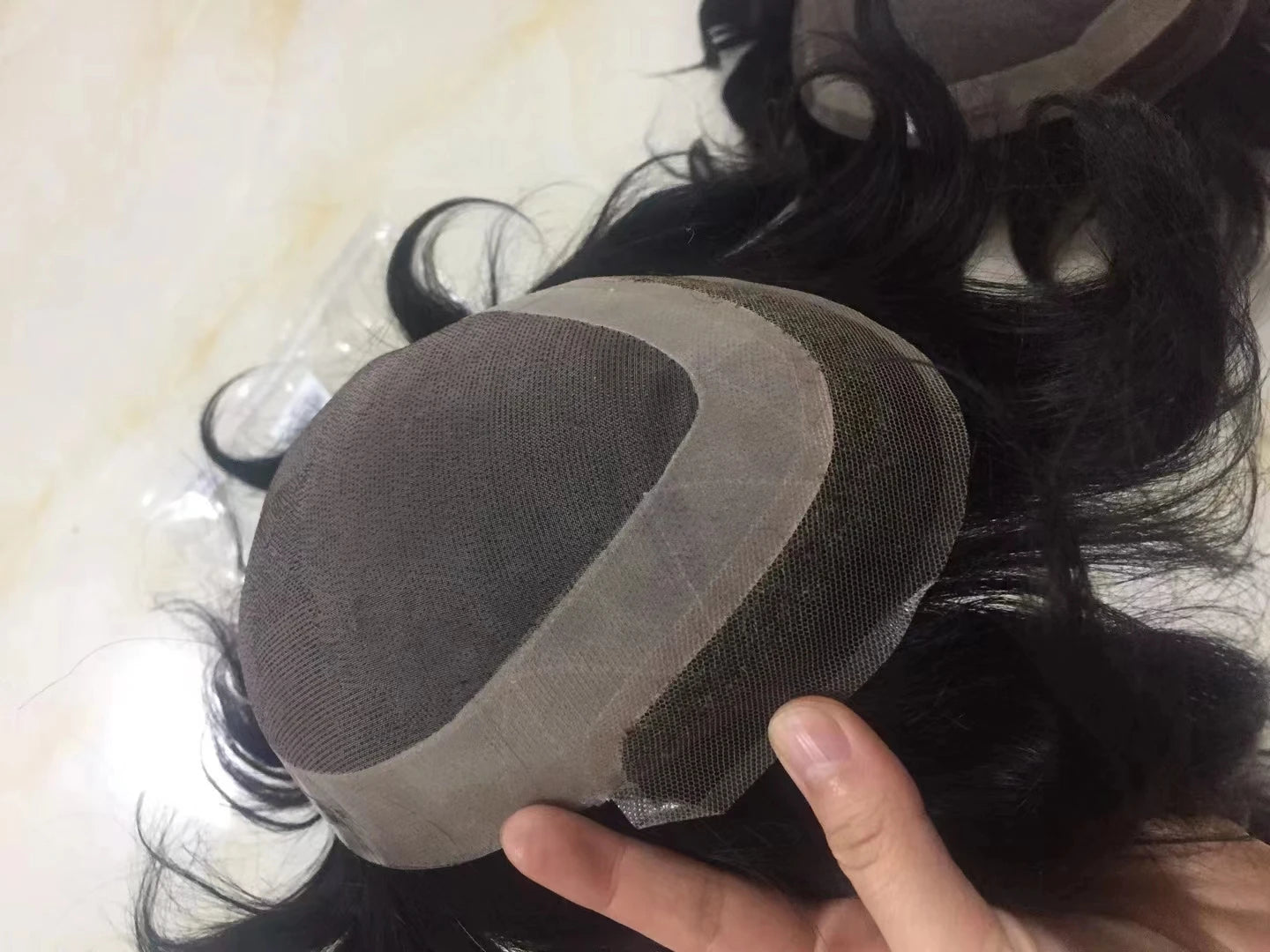Toupee for Men Mono & NPU Human Hair Pieces Hair units Male Hair Replacement System Hair Prosthesis