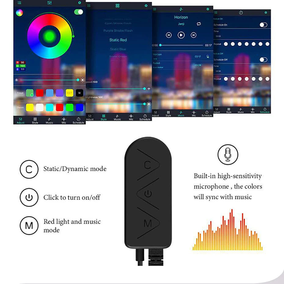 BLALION 2M/3M/4M/6M Car Interior Lighting LED Strip Decoration EL Wiring Neon Auto Flexible Ambient Light Party Atmosphere Diode