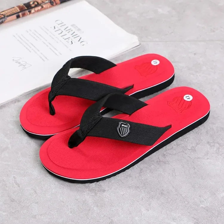 Summer Slippers Men Flip Flops Beach Sandals Non-Slip Casual Flat Shoes 2023 Slippers Indoor House Shoes For Men Outdoor Slides