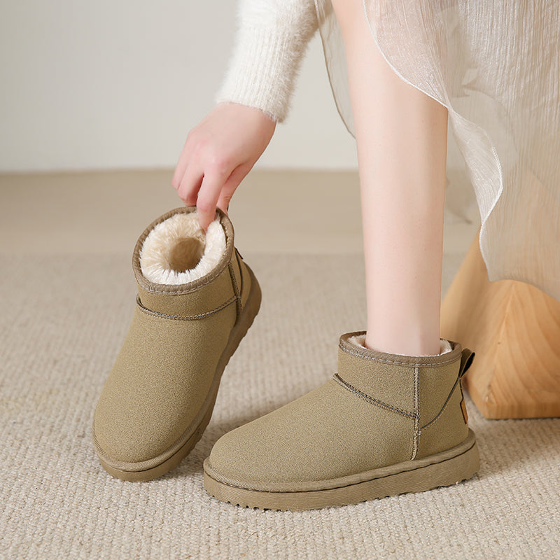 Snow Boots Women's Short Tube Thickened Cotton Shoes Non-slip Winter New Shoes Student Women's Shoes 2023 Black Boots