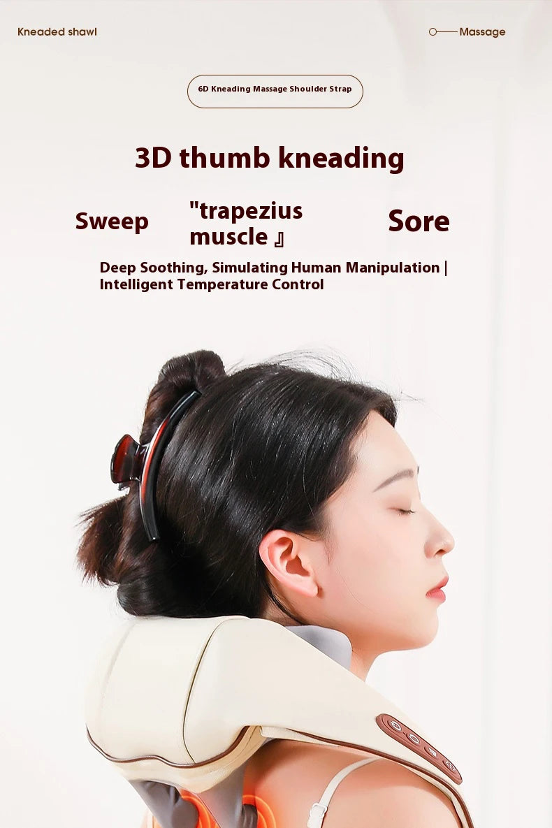 Neck and Shoulder Massager Wireless Shoulder and Back Kneading Massage Shawl Trapezius Neck Cervical Masajeador