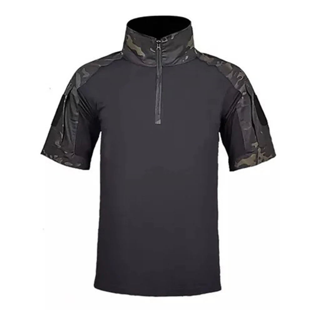 Tactical T-Shirts Mens Outdoor Sport Tee Quick Dry Short Sleeve Shirt Hiking Hunting Combat Men Camo Clothing