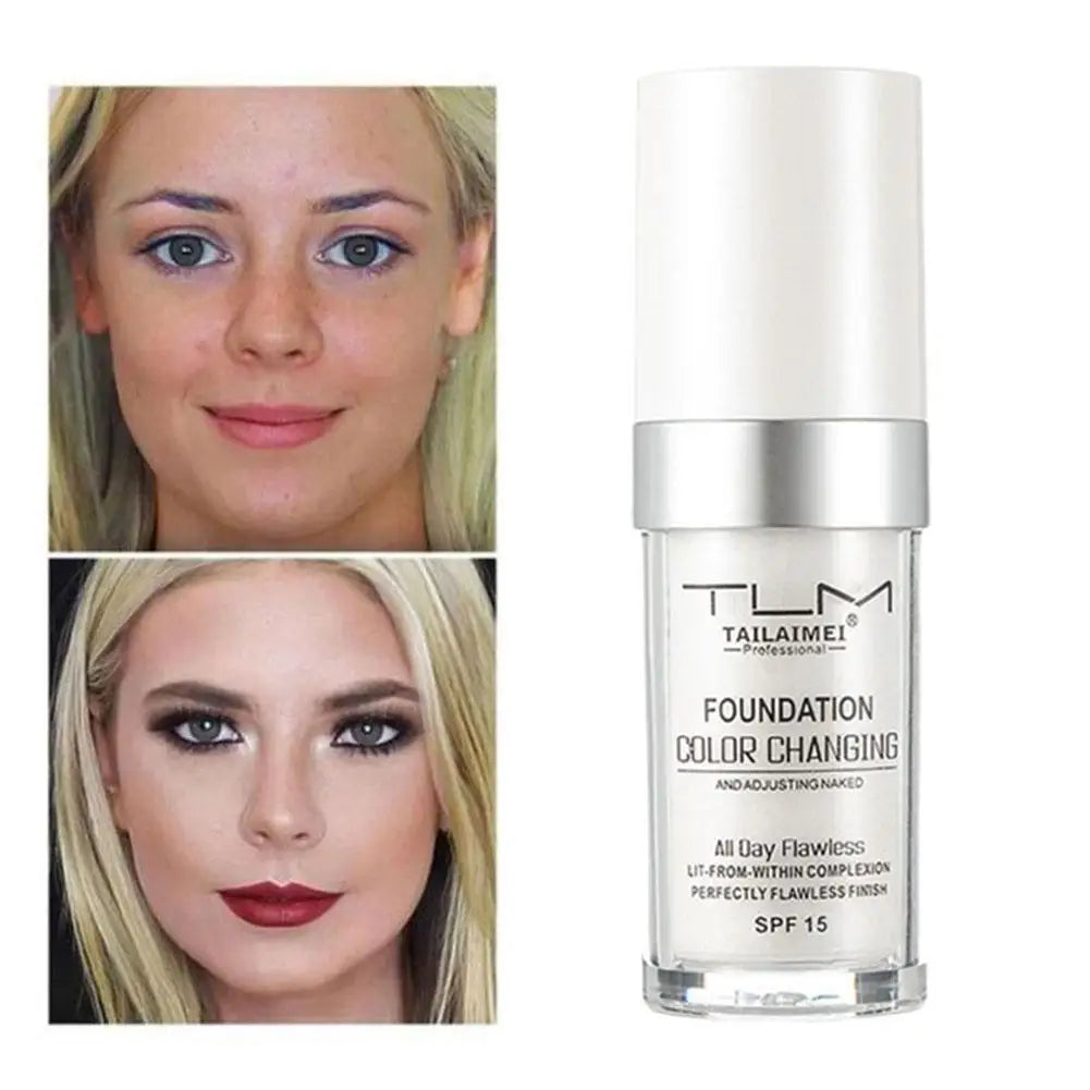 Magic Color Changing Liquid Foundation Matte Long-lasting Moisturizing Foundation Brightens Full Coverage Concealer Foundation