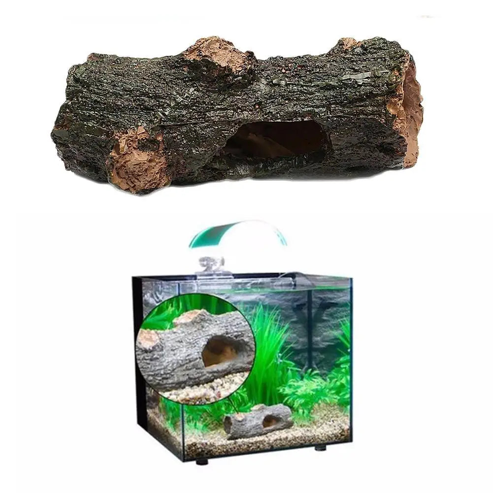 Resin Tree Branch Fish Shrimp Turtle Hidden Hollow Tree Log Fish Tank Aquarium Simulation Fountain Accent Decoration