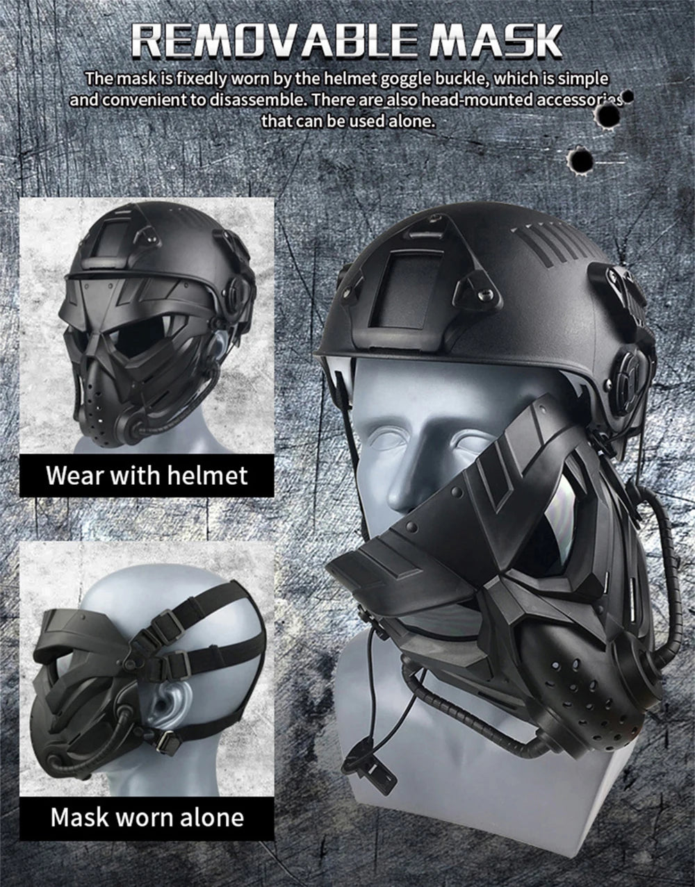 Airsoft Masks Defensive PC Lens Skull Mask Outdoor Shooting Mouth Mask Hunting Tactical Paintball Protection Face Mask
