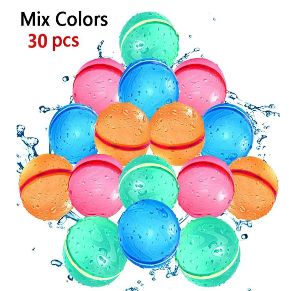 Reusable Water Balloons Magnetic Quick Fill Water Balloon Refillable Self Sealing Water Bomb Splash Balls for Kids Swimming Pool
