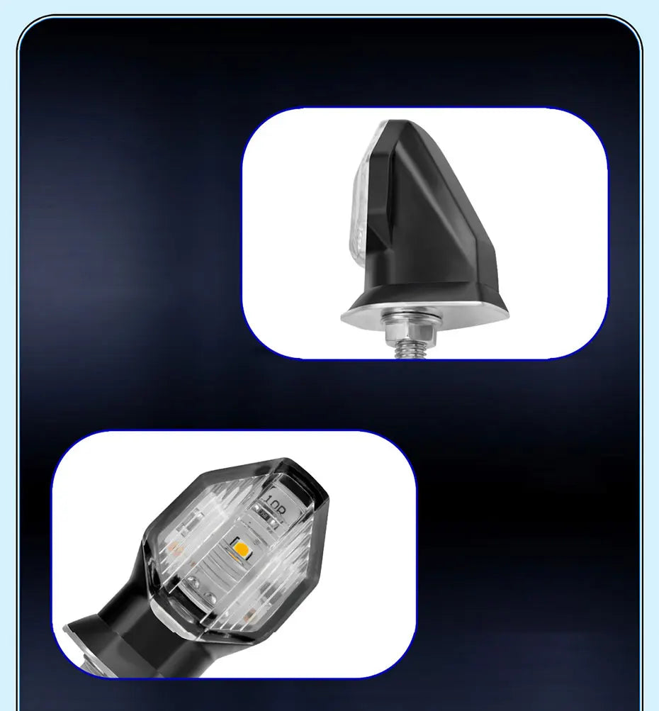 BLALION 2PCS Motorcycle Turn Signal Light LED Amber Lamp Turn Signals Indicators Flashers 12V Flasher Lamp Motorbike Accessories