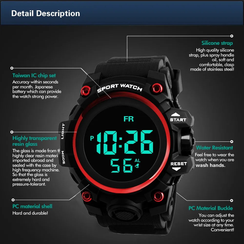 Keglect men's multifunctional digital watch, outdoor sports watch