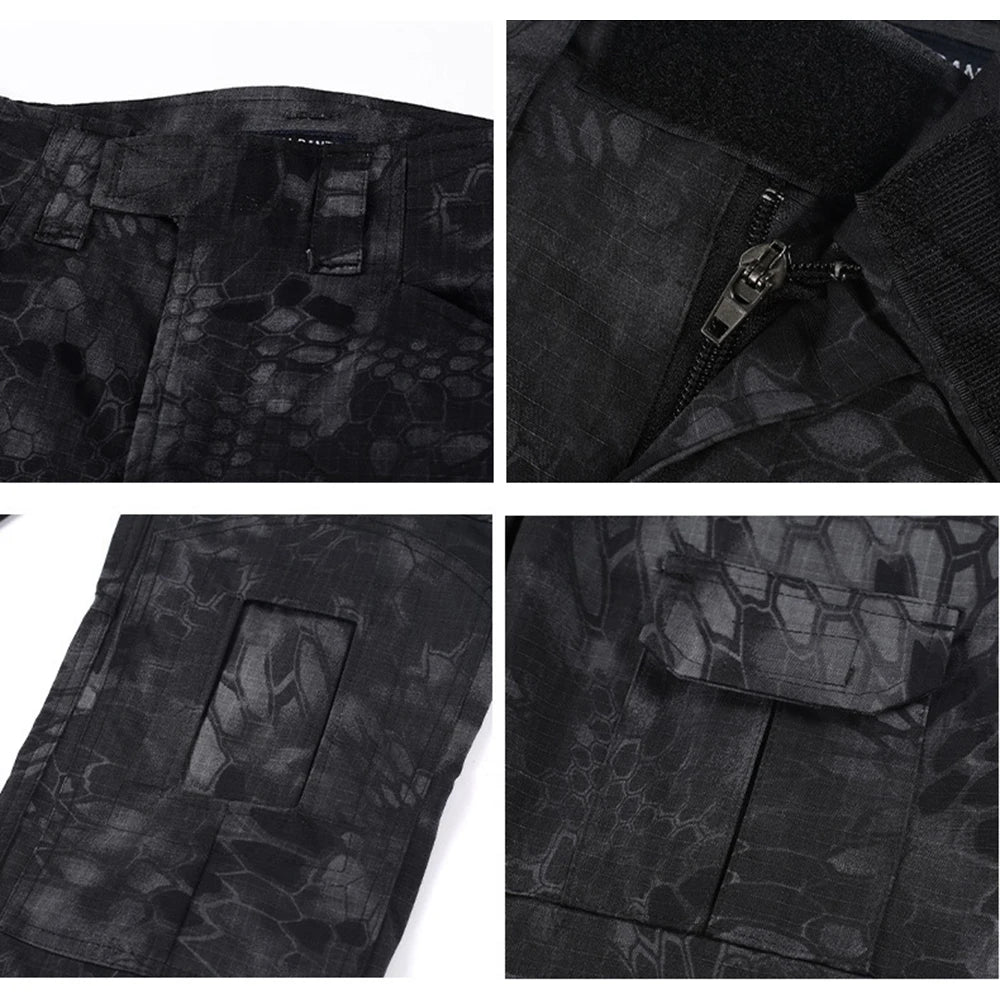 Tactical Camouflage Pants Outdoor Hunting Training Suit Combat Pants Ripstop Cargo Pants Men's Working Clothing Hiking Trousers