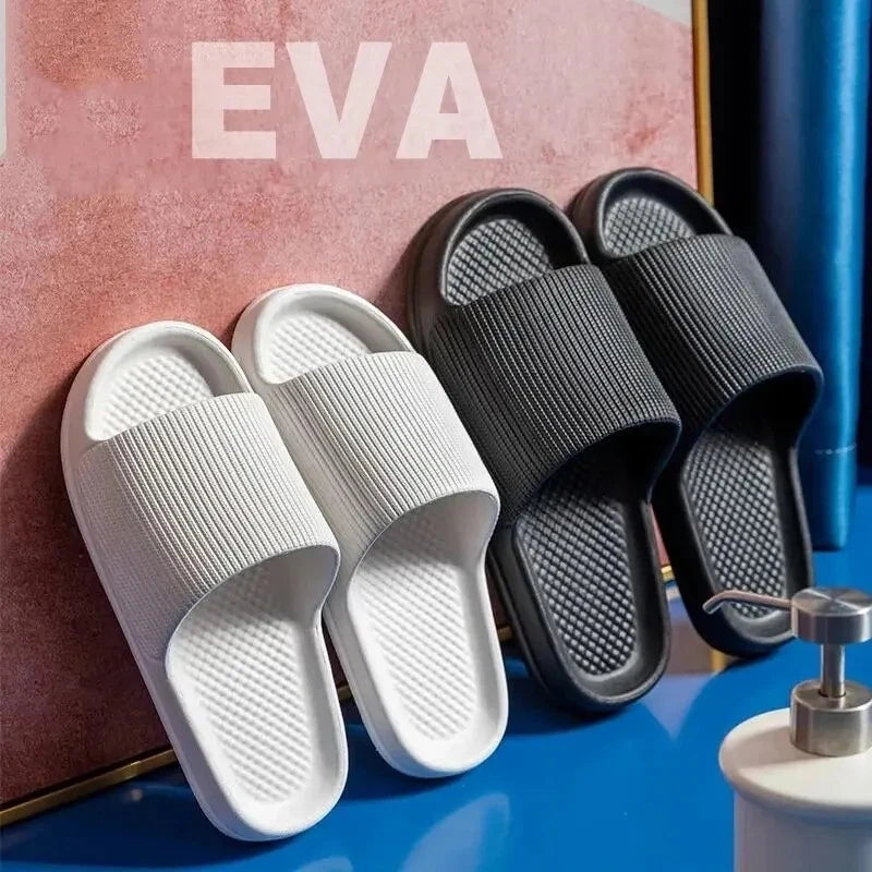Thick Platform Bathroom Home Slippers Women Fashion Soft Sole EVA Indoor Slides Woman Sandals 2024 Summer Non-slip Flip Flops