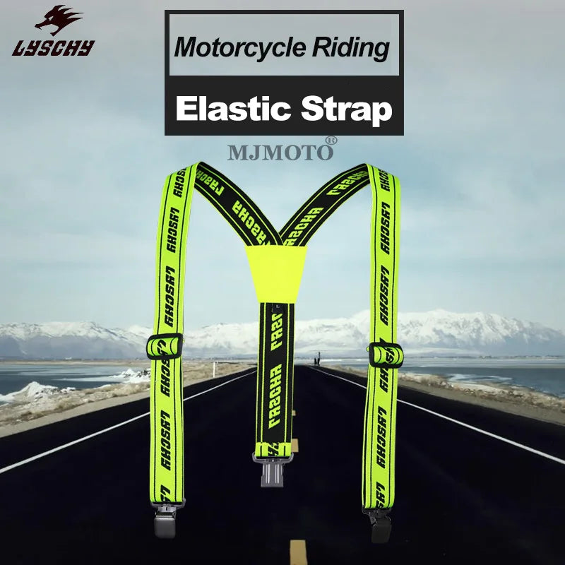 Heavy Duty Braces Straps For Motorcycle Riding Pants Elastic Adjustable Y Back Suspender Straps For Motocross Sports Racing Pant