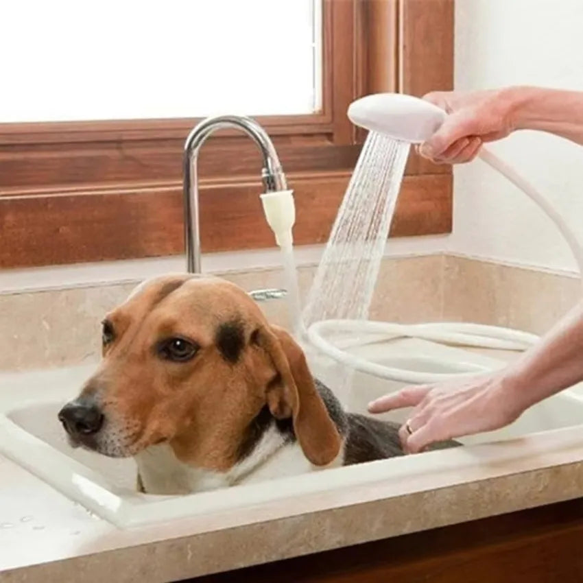 1 Pcs 1.2 M Dog Pet Bath Shower Head Pet Bath Hose Sink Spray Drain Filter Hair Washing Hair Clipper Shampoo Pet Kitchen