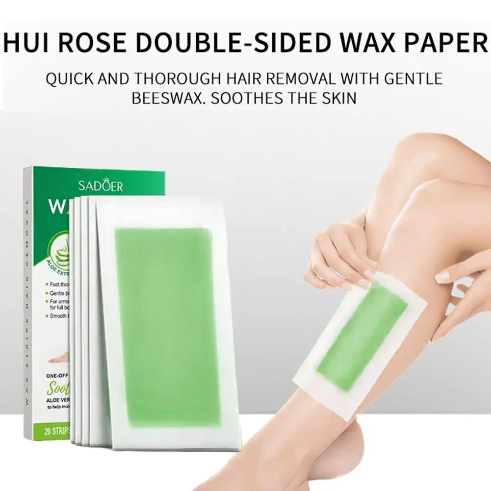 Hair Removal Wax Paper 20Pcs/Set Non-permanent Facial Body Depilatory Professional Effective Waxing Cold Wax Strips Paper Women