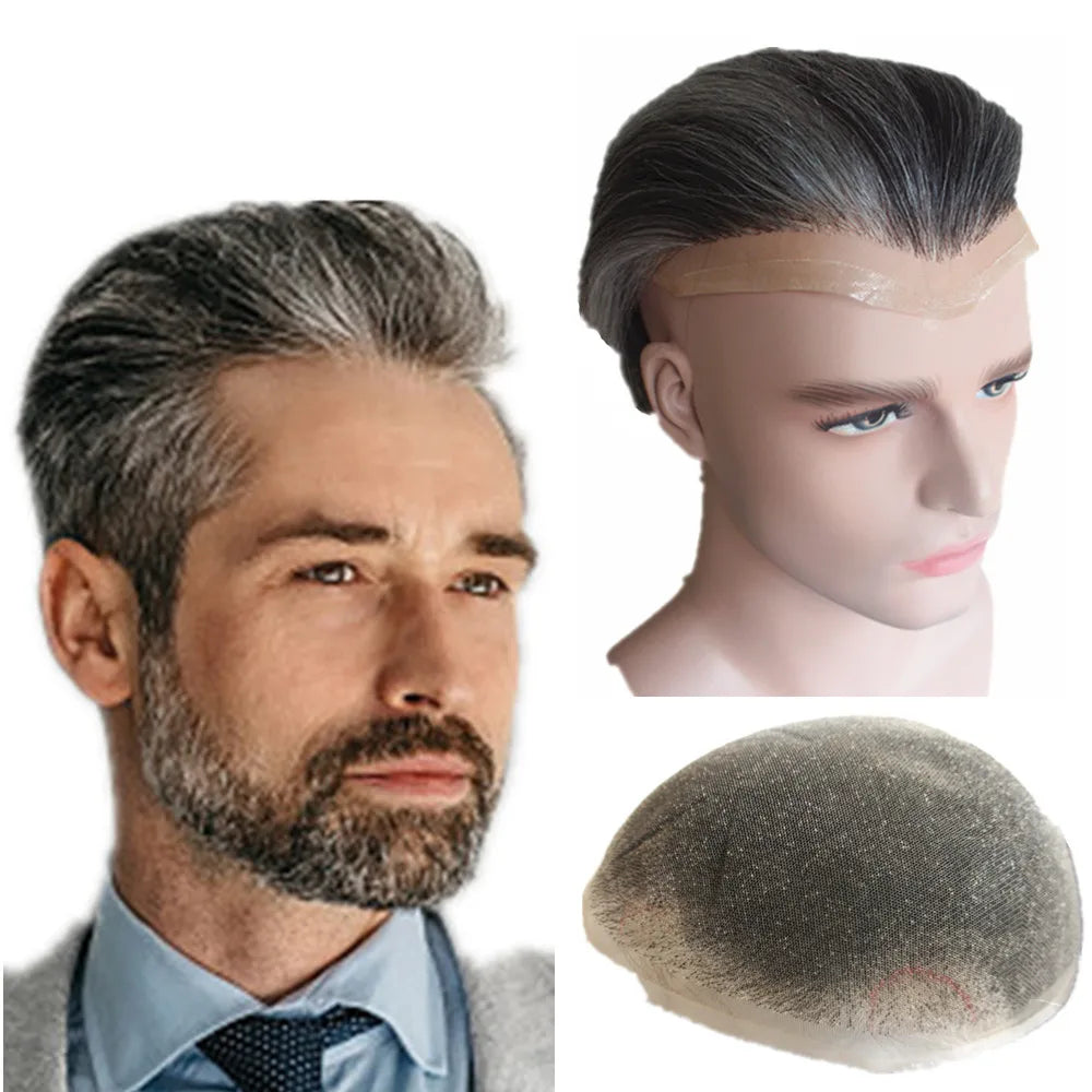 NLW Toupee for Men Human Hair Prosthesis Mens Swiss Lace Hair Replacement System Hair units base 10*8 Hair pieces
