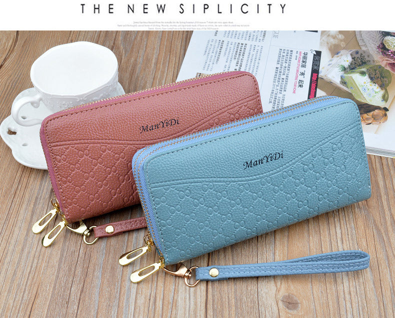 New Long Women's Wallet Female Purses Tassel Coin Purse Card Holder Wallets Double Zipper Pu Leather Clutch Phone Bag