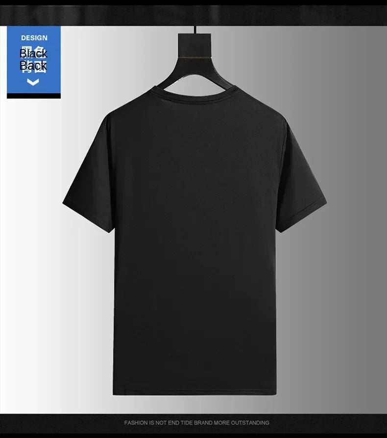 NASA GISS Bull Running Capacity Round Neck Mesh Ice Silk Short Sleeve T-shirt for Men's Summer Thin Loose Sports Quick Drying Br