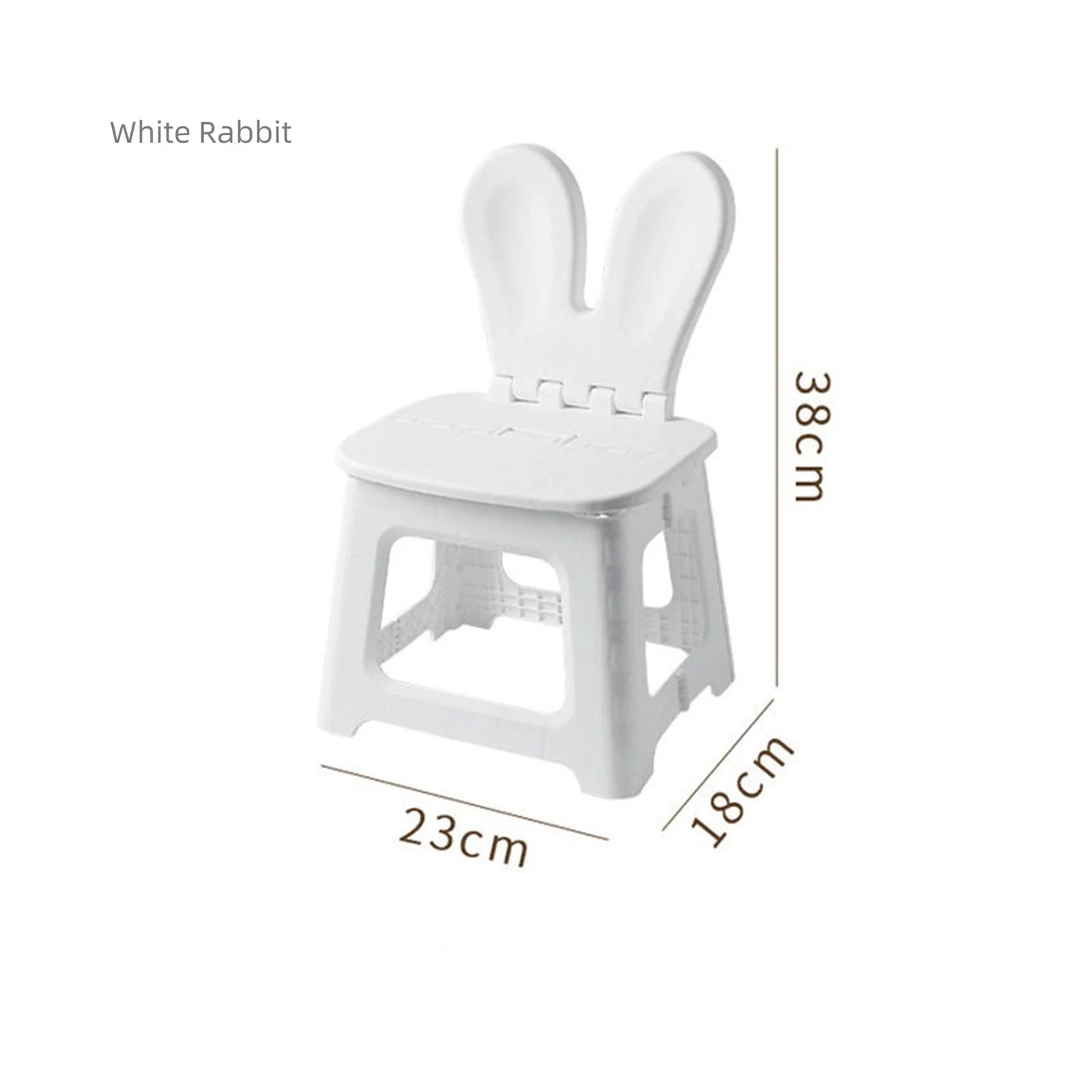 Bunny folding chair back chair thickened portable home chair outdoor creative stool cartoon back chair plastic folding