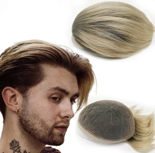 NLW Toupee for Men Human Hair Prosthesis Mens Swiss Lace Hair Replacement System Hair units base 10*8 Hair pieces