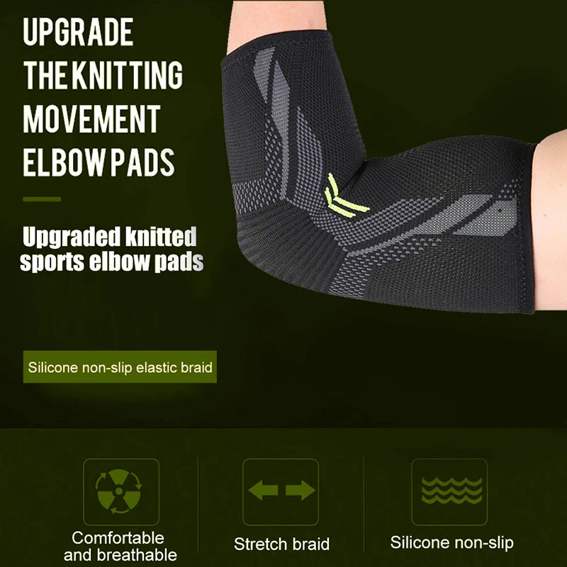 1PC Sports Nylon Knitted Elbow Pads Arm Support Highly Compression Prevent Joint for Tennis Golfer Basketball Volleyball