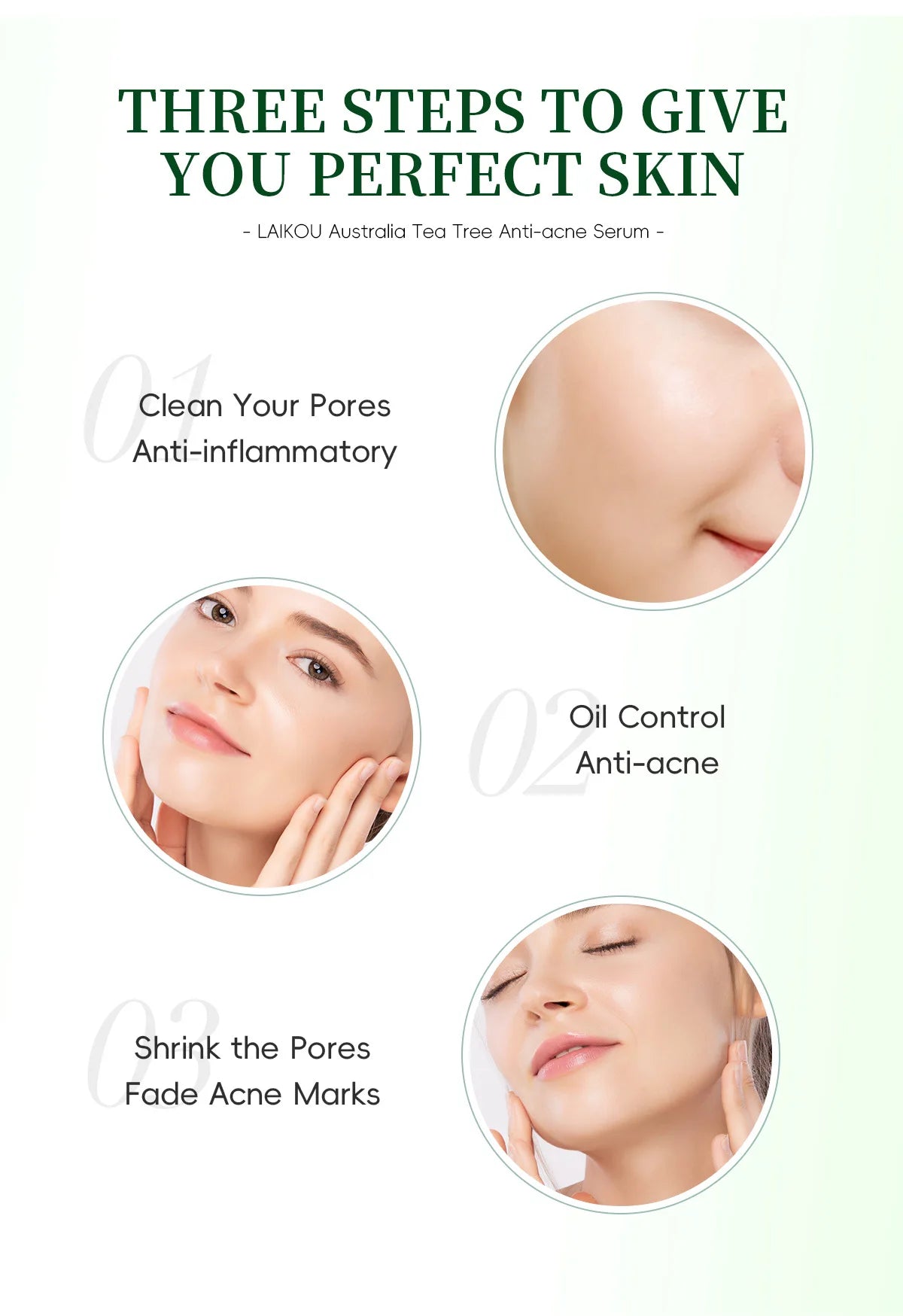 Laikou Tea Facial Essence Contains Hyaluronic Acid Dark Spot Remover Moisturizing Repair Anti-aging Essence Facial Skin Care