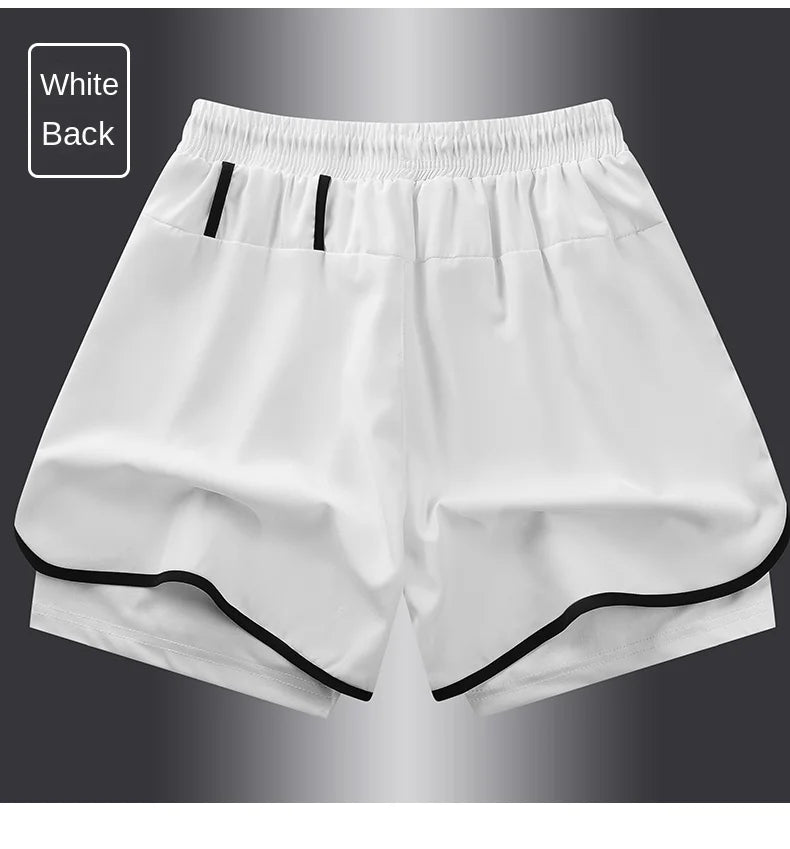 【 S-5XL 】 NASA GISS Sports Three Piece Pants Summer Popular Anti glare Double layered Sports Shorts for Men and Women Couples Ru