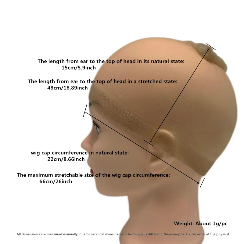 1/5/10 Pack Transparent HD Wig Caps Invisible Sheer Breathable Ultra-Thin Stretchy Stocking Caps for Lace Front Wigs