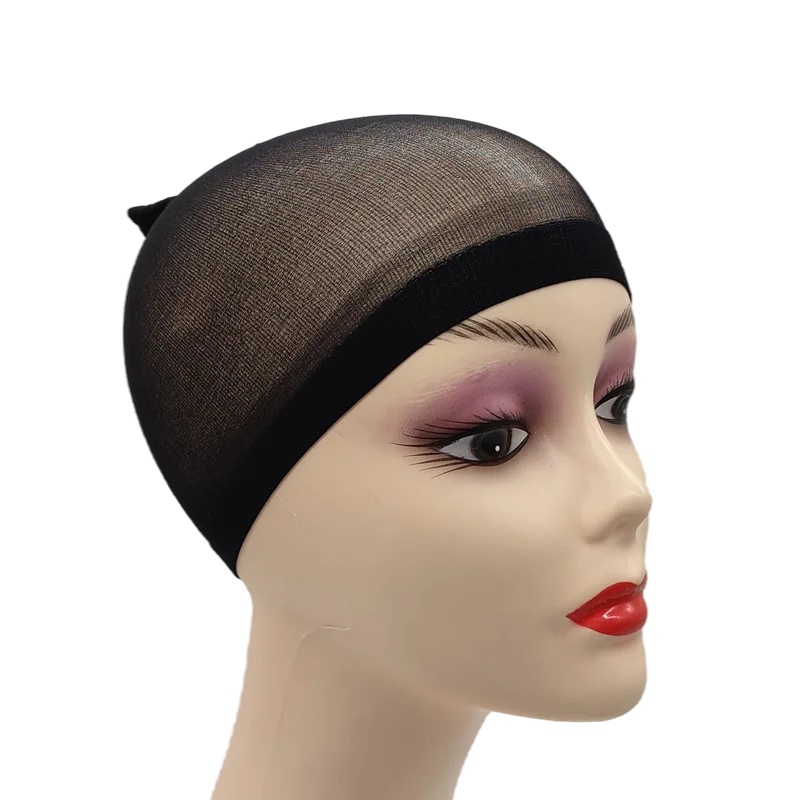 24pcs/Bag Top Stocking Wig Cap Hair Net For Weave Hair Wig Nets Black Brown Stretch Mesh Wig Cap For Making Wigs