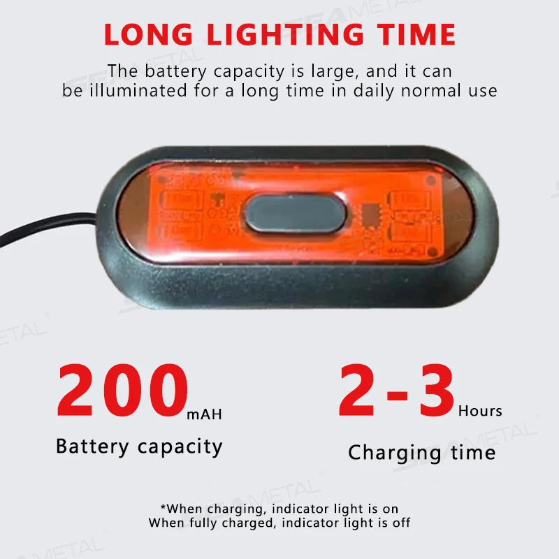 BLALION Motorcycle Helmet Light Bike Taillight Waterproof USB Rechargeable Bicycle Helmet Taillight Safety Signal Warning Lamp