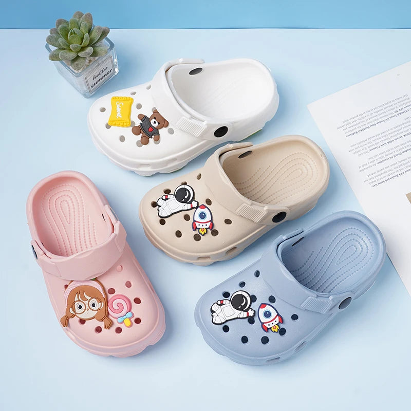 New Summer Sandals 3-15 Years Children's Slippers Baby Girls Shoes Non-Slip Clogs Cartoon Cute Infant Girls Sandals Boys Shoes