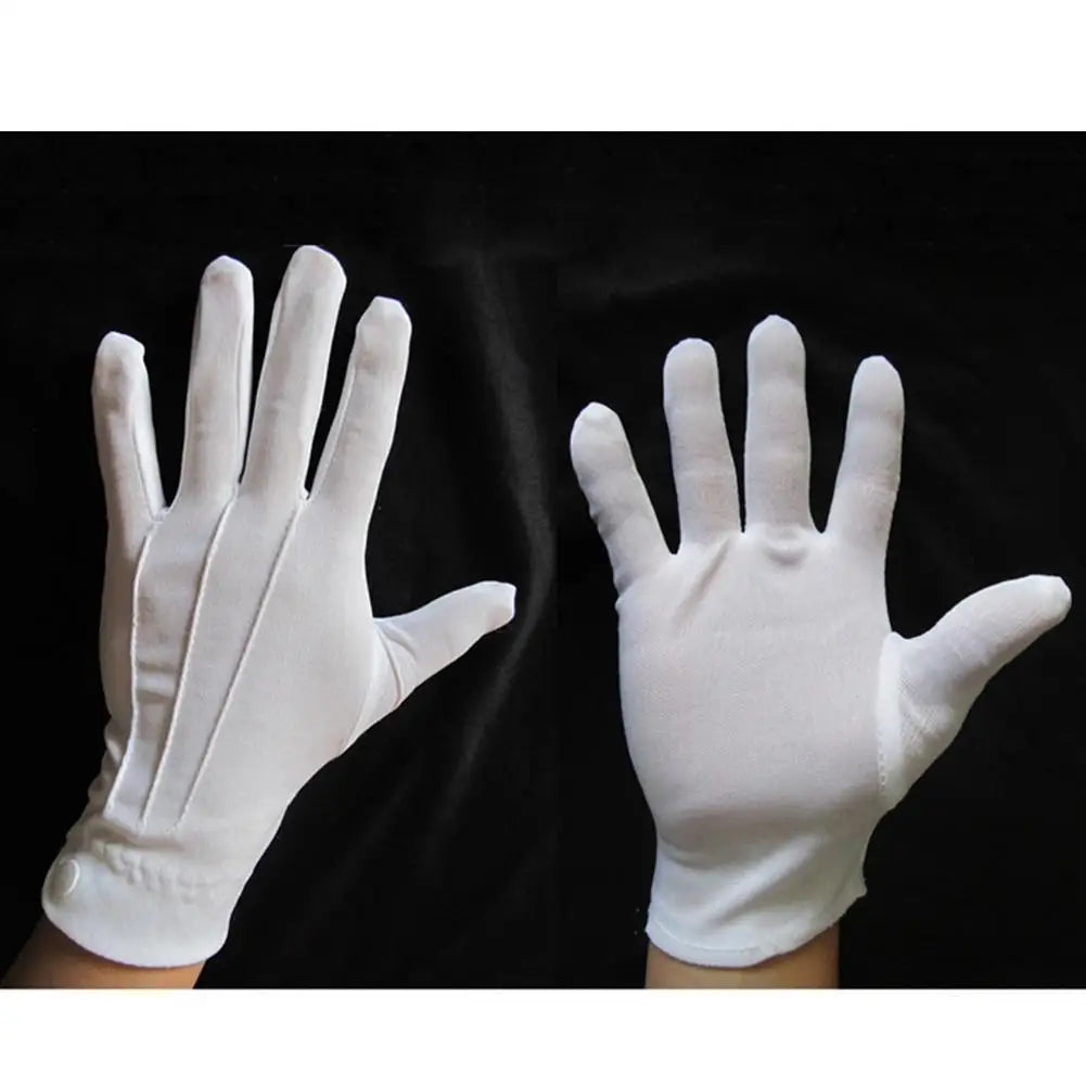 Fashion Design 1 Pair White Dress Gloves White Honor Guard Parade Santa Lady Men Check Hot Sale Solid Color Dress Gloves