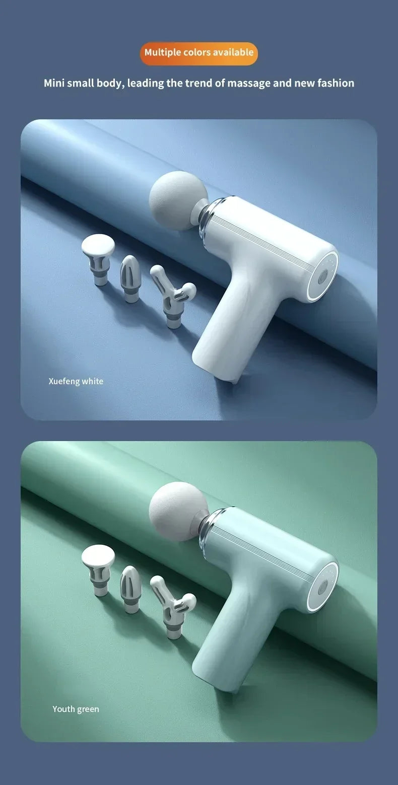2025Portable AI Fascial Massage Gun Electric Percussion Massager Body Relaxation With 4 Replaceable Massage Head LED Night Light