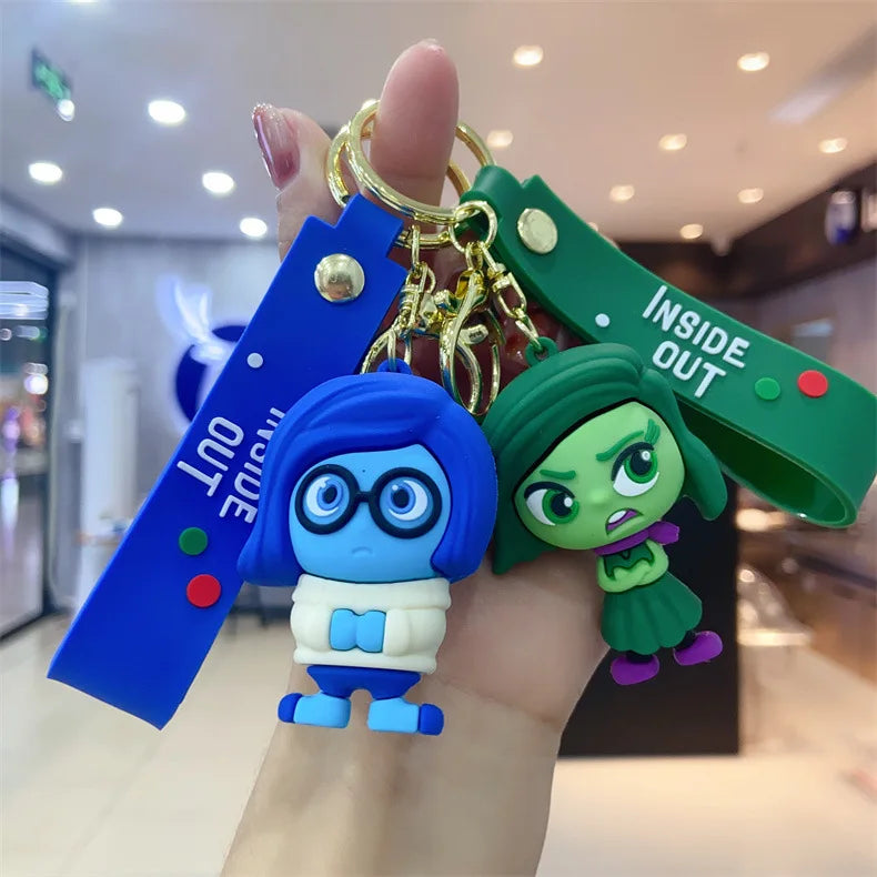 New Inside Out 2 Keychain Kawaii Disney Movie Anime Anxiety Ennui Envy Cute Girls Creative Bag Pendant Car Keychain Toys Gifts