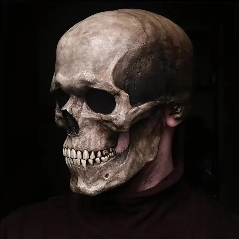 Halloween Mask Latex Mask Skull Mask Horror Decoration Full Head Skull Mask Helmet Movable Jaw Masque Gifts Party Costume Mask