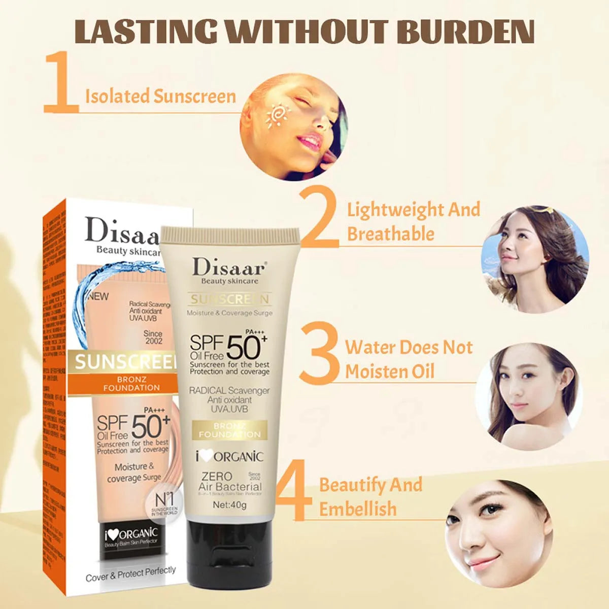 SPF50+Sunscreen Moisturizing Facial And Body Sunscreen UV Protection Skin Care And Anti Aging