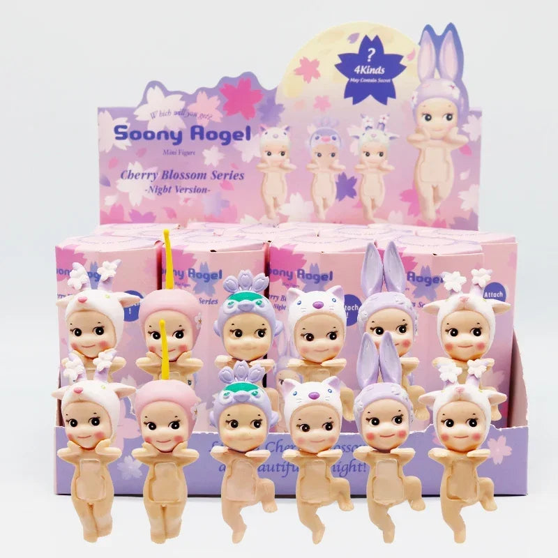 Smiski Cherry Blossom Stitch Series Blind Box Gift Mini Anime Figures Ornaments Dolls Fans Children Christmas Birthday Gift
