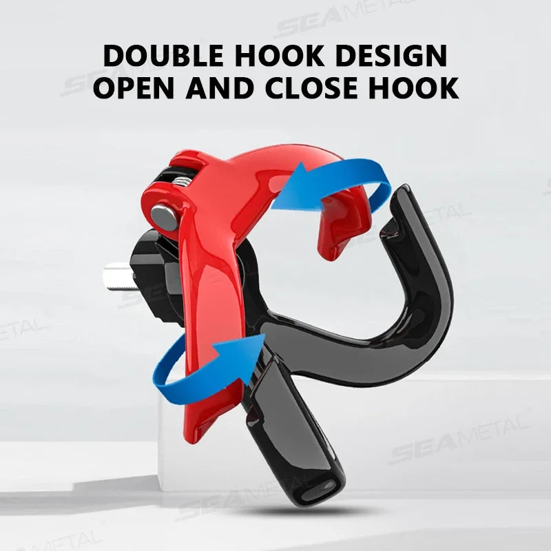 BLALION Motorcycle Helment Hook Holder Hand Bag Double Hook Luggage Shopping Bag Hangers Aluminum Alloy Motorcycle Accessories