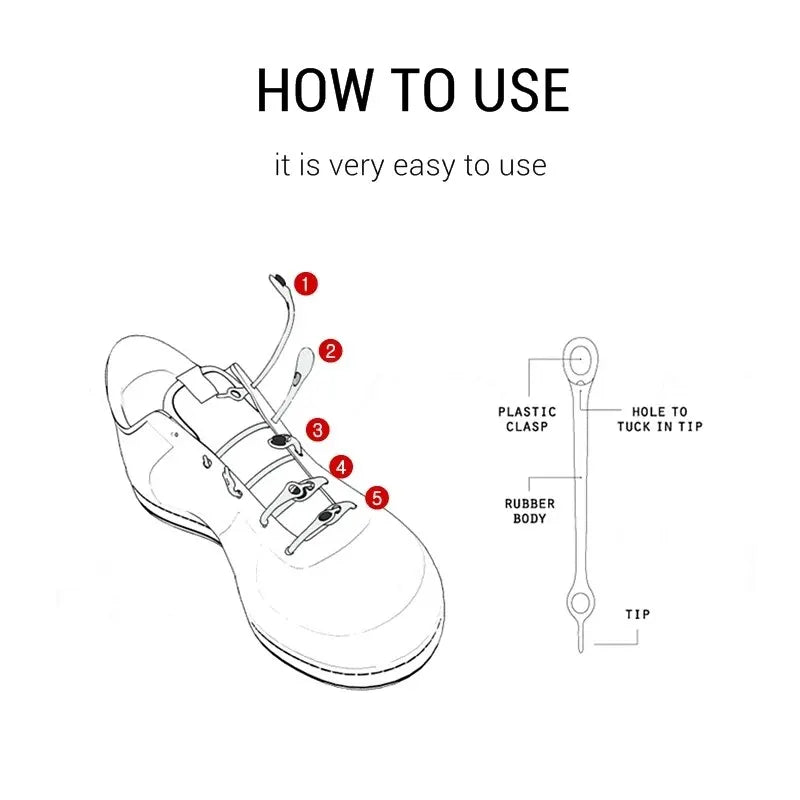 Portable Round Elastic No Tie Shoelace Silicone Laces For Men Women All Sneakers Fit Strap Shoe Lace