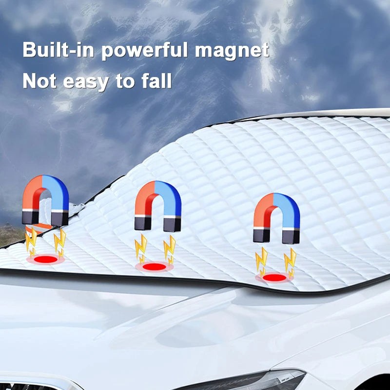 SEAMETAL Magnetic Car Snow Shield Frost Prevention Front Windshield Sunshade Thickened Snow Shield Car Cover For Car Accessories