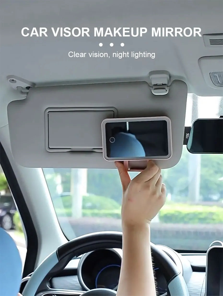 BLALION Car Sun Visor Makeup Mirror Rechargeable Touch Sensor Cosmetic Mirror Large Screen Fill Light Car Vanity Interior Mirror