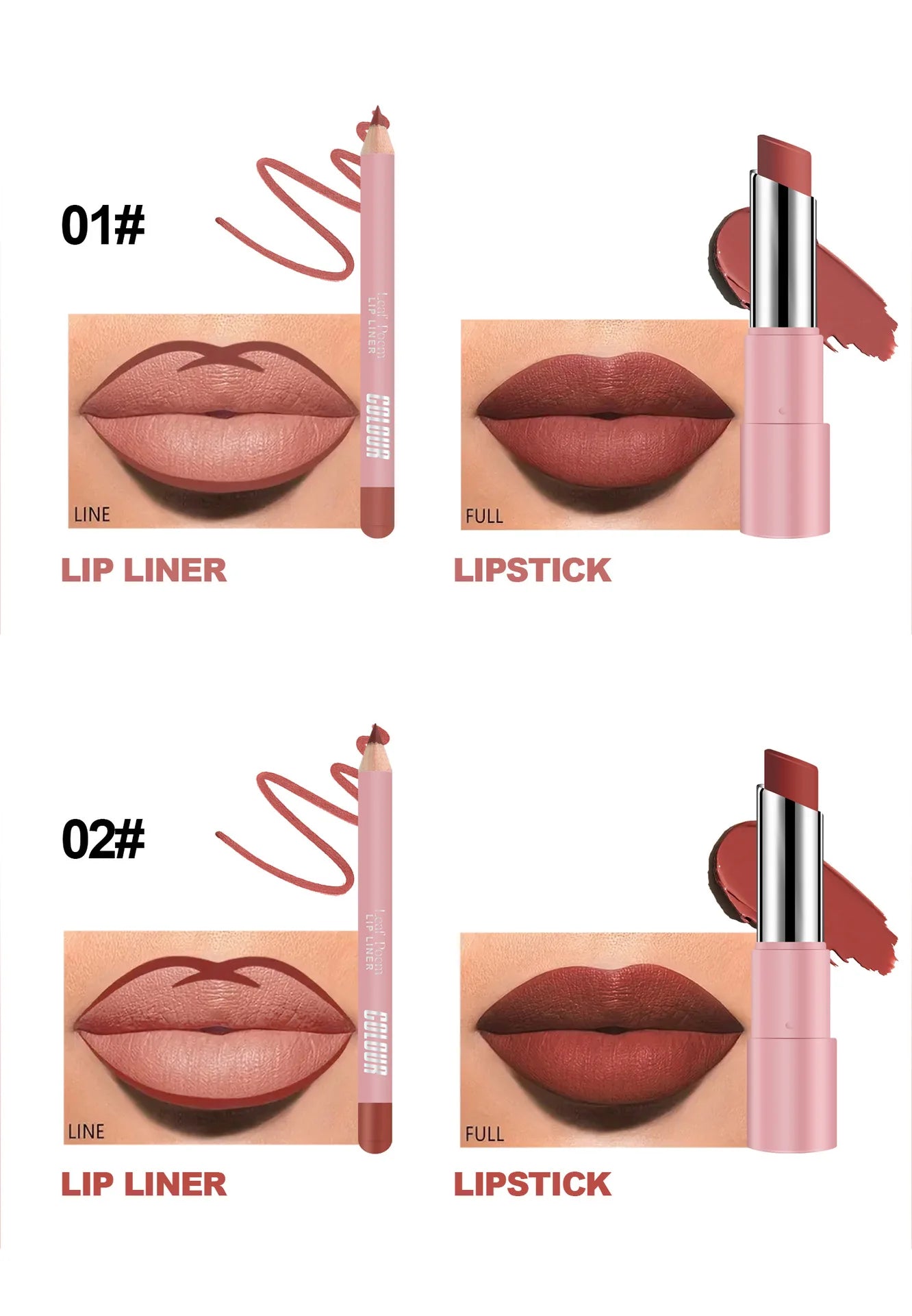Velvet Matte Lip Liner Lipstick Pen Set Red Contour Tint Lipstick Sexy Red Contour Tint Lipstick Non-stick Cup Lipliner Pen Make