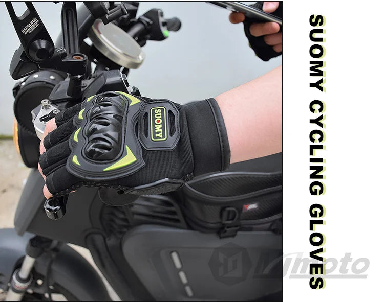 SUOMY Summer Half Finger Motorcycle Gloves Shockproof Non-slip Motocross Racing Fingerless Gloves Moto Biker Cycling Gloves