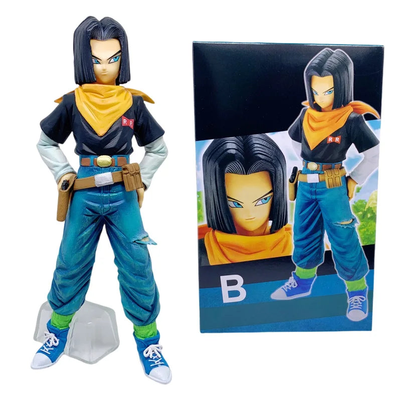 24CM Anime Dragon Ball Z Android 17 18 Figure Android 18 PVC Action Figures Collection Model Toys for Children Christmas Gifts