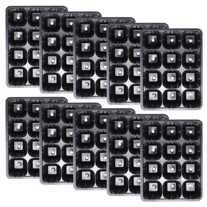 12 Holes Vegetable Seedling Pots Seedling Tray Garden Pots Durable Seed Germination Plant Flower Pots Grow Box for Planting