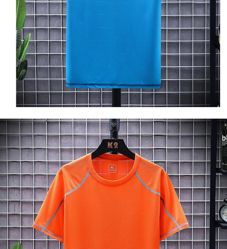 NASA GISS 2024 New Second Open Group Purchase Stall Spot Ice Silk T-shirt Men's Short sleeved Loose Quick Drying Top Silk Smooth