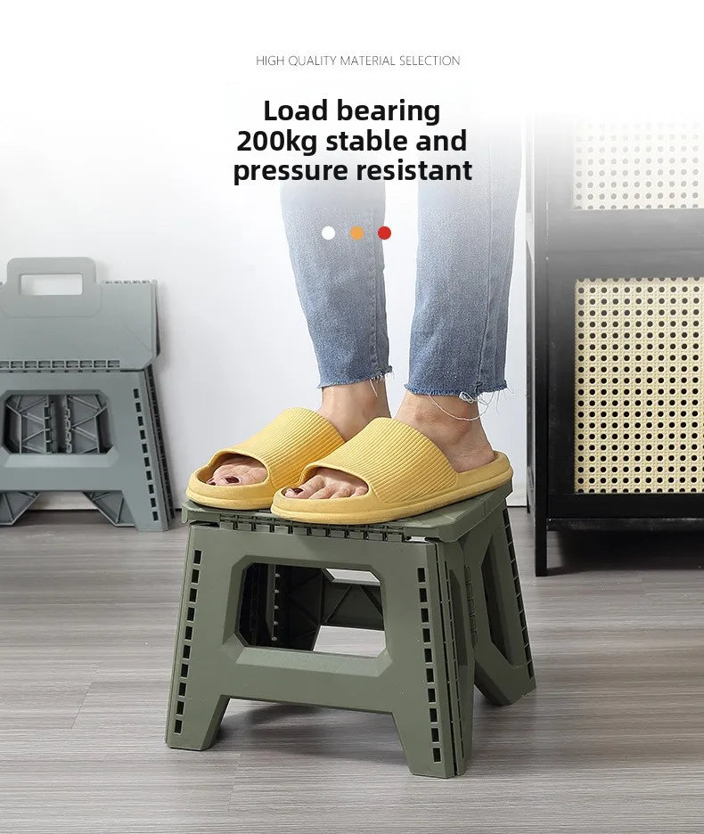 Folding stool, kindergarten low thickened maza stool, outdoor camping chair, household portable stall small bench