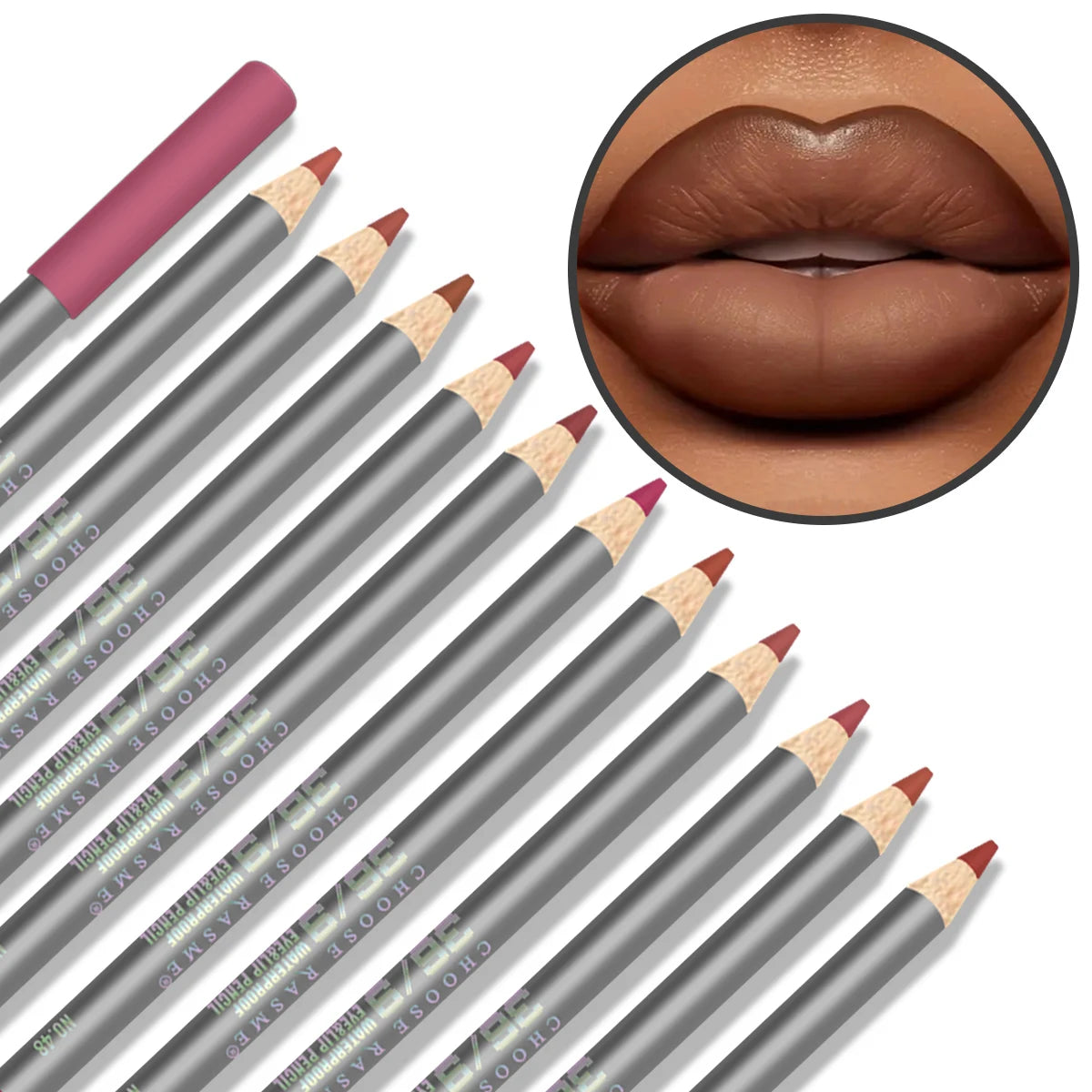 Fog matte lipliner 12 piece suit waterproof and sweat proof cup lip gloss lipstick pen gift