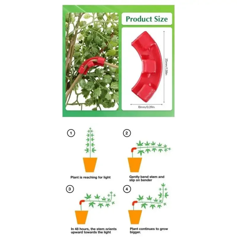 50/100pcs 90 Degree Plant Benders Trainer Growth Manipulation Tutors for Plants Clips Bending Twig Clamps Branche Accessories