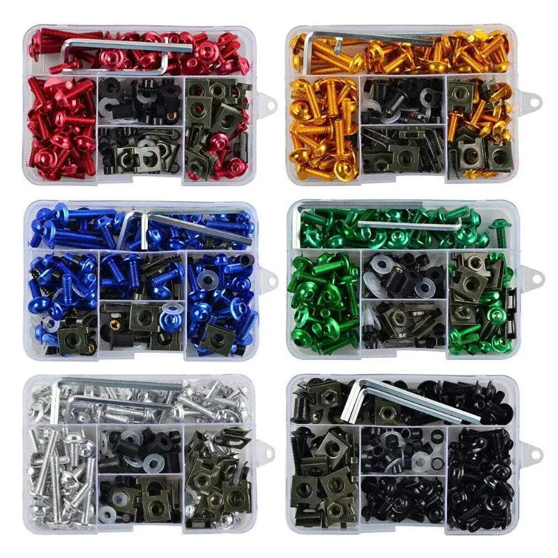 177pcs Motorcycle Windshield Screw Fairing Bolt Kit Car Body Decoration