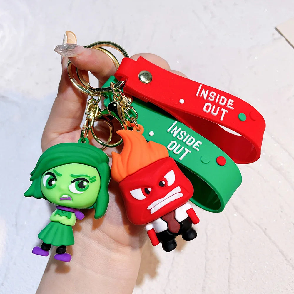New Inside Out 2 Keychain Kawaii Disney Movie Anime Anxiety Ennui Envy Cute Girls Creative Bag Pendant Car Keychain Toys Gifts